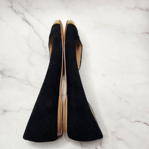 DV Dolce Vita Black Suede Flats Gold Toe Classic Ballet Slip-On Shoes 8.5 - Picture 6 of 9